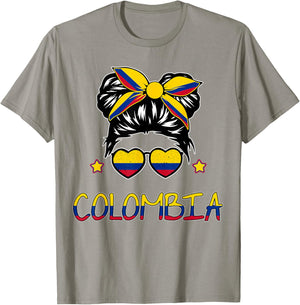 Girls Colombian Flag Kids Hispanic Heritage Month Colombia T-Shirt - T-Shirt | Sand