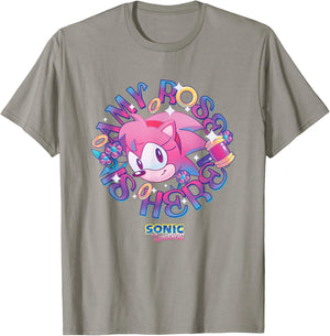 Sonic The Hedgehog Amy Rose Is Here Vintage Face Portrait T-Shirt - T-Shirt | Sand