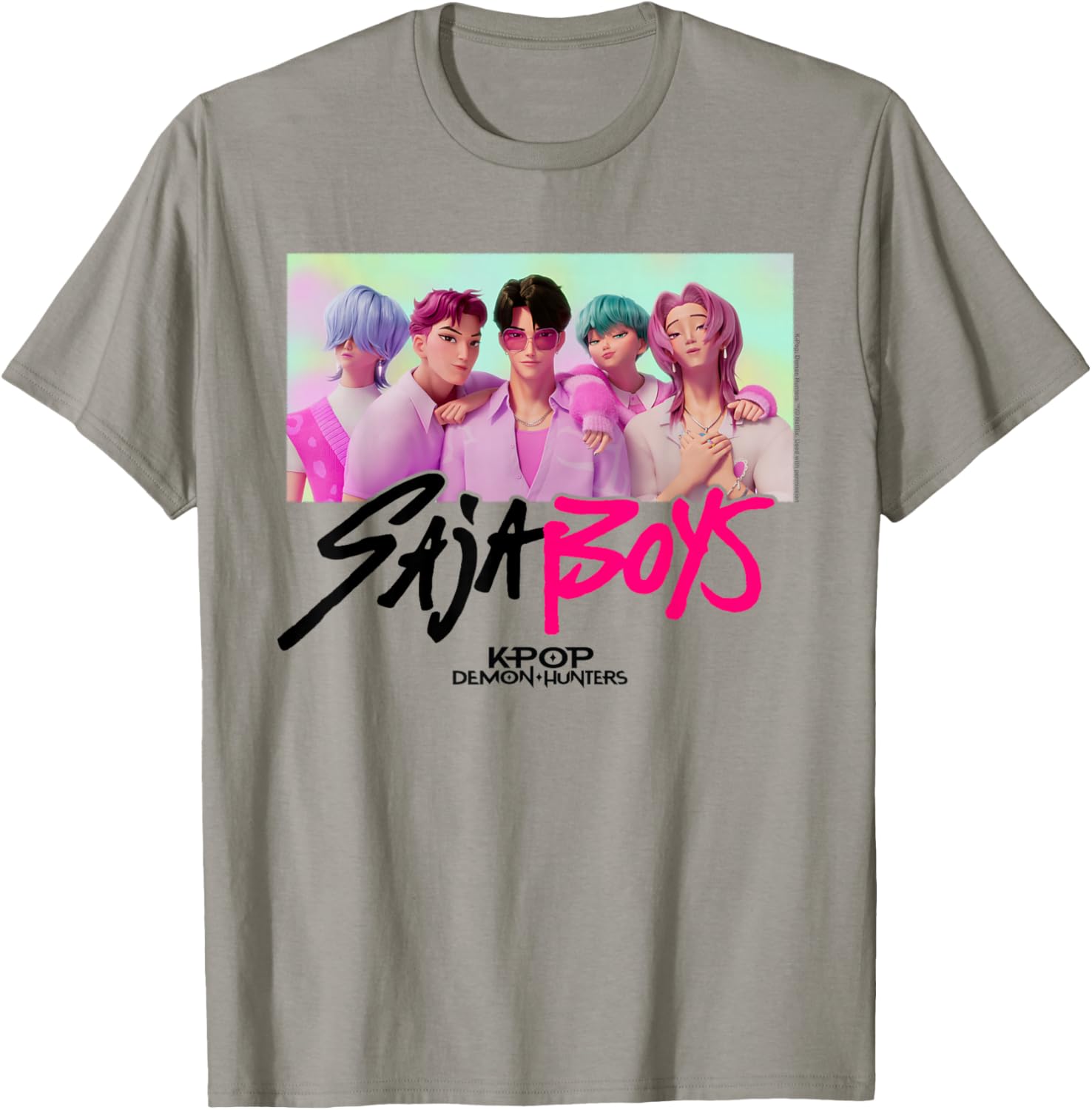 KPop Demon Hunters Saja Boys Frame Officially Licensed T-Shirt - T-Shirt | Sand