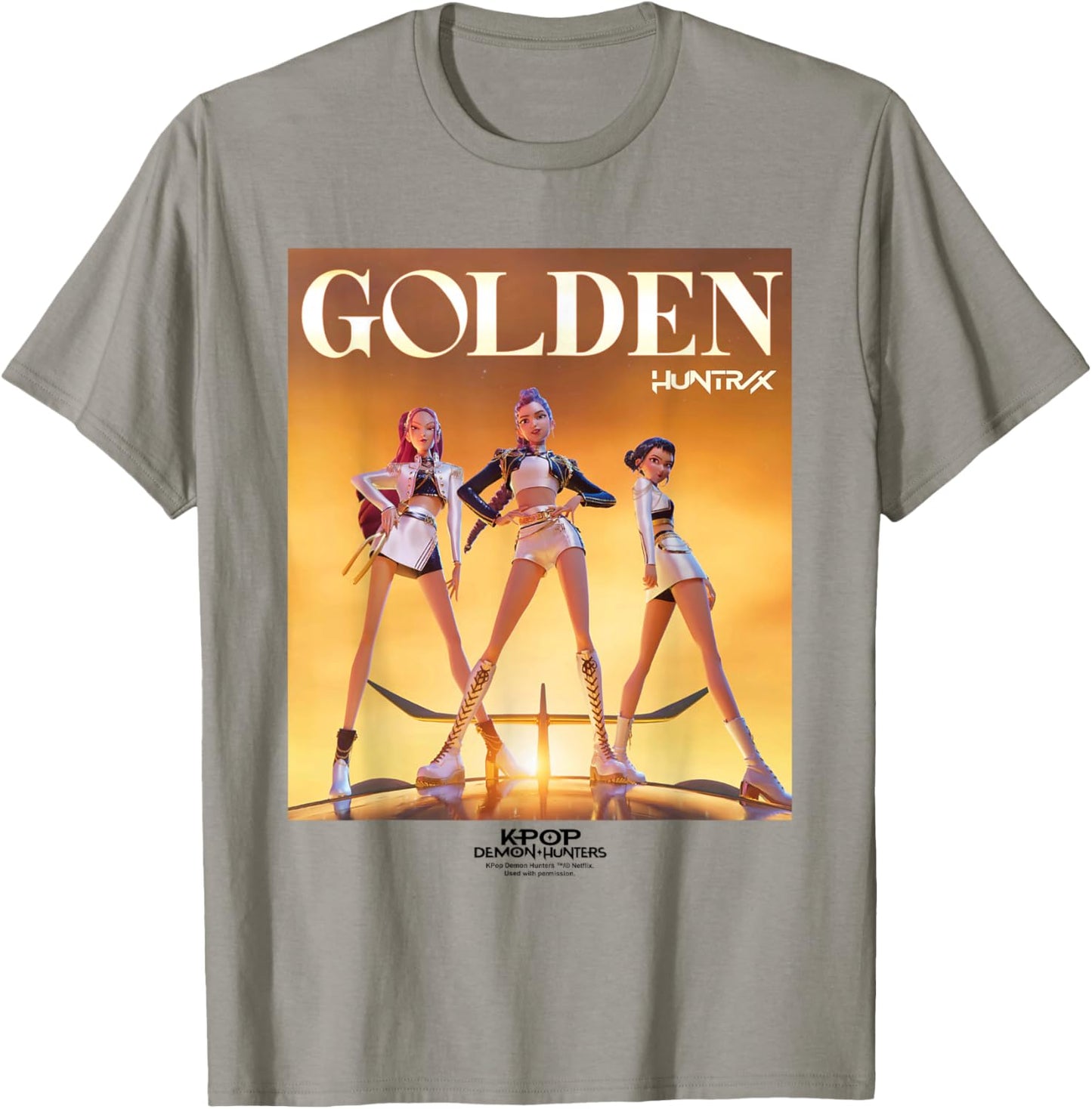 KPop Demon Hunters Huntrix Golden Poster T-Shirt - T-Shirt | Sand