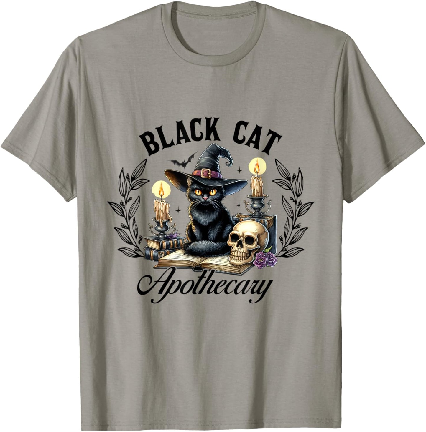 Black Cat Apothecary Funny Halloween Witchy Women Pet Love T-Shirt - T-Shirt | Sand