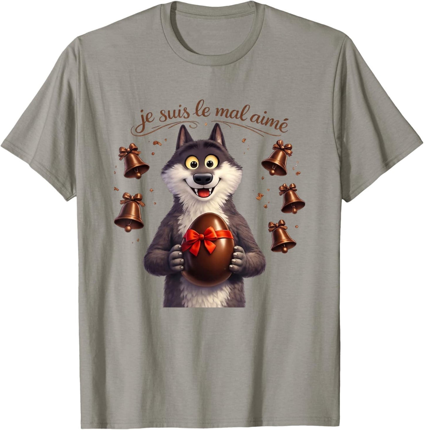 Le Loup Le Mal Aimé Easter Egg and Bells Chocolate T-Shirt - T-Shirt | Sand