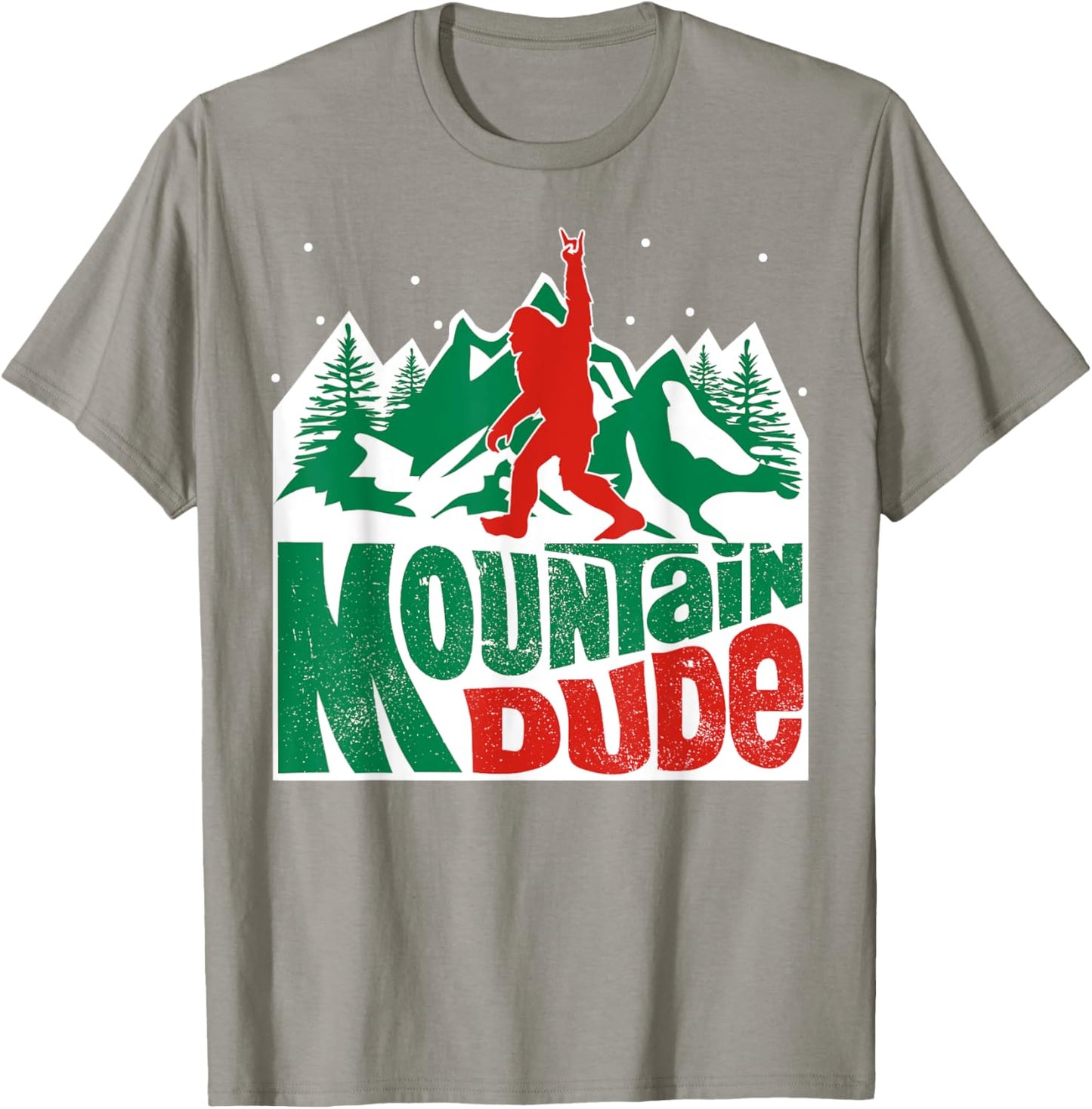 Mountain Dude Funny Bigfoot Sasquatch Rock On Hiking T-Shirt - T-Shirt | Sand
