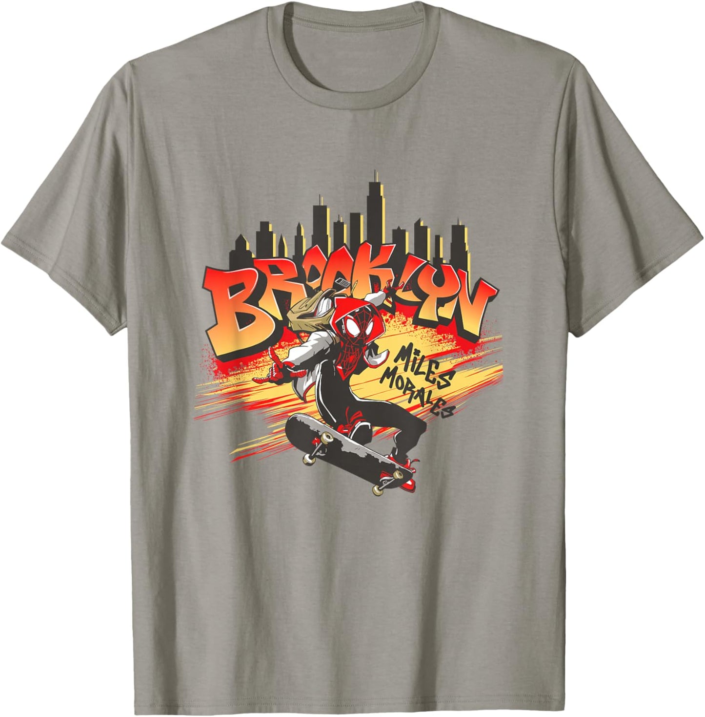 Marvel Comics Spider-Man Miles Morales Brooklyn Skate T-Shirt - T-Shirt | Sand