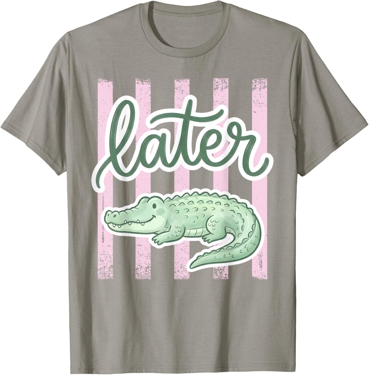 Preppy Later Gator Cute Crocodile Graphic Last Day of School T-Shirt - T-Shirt | Sand