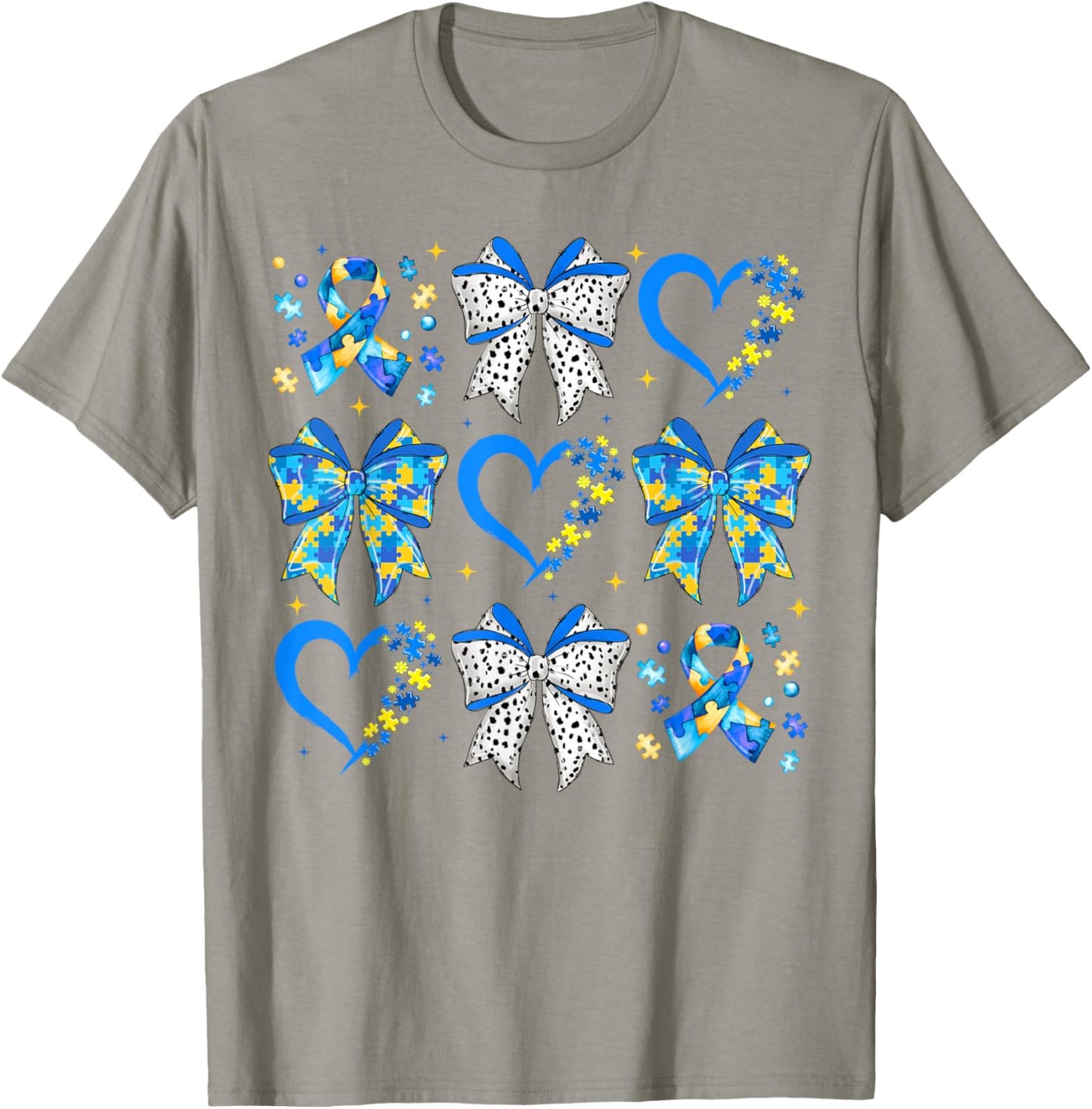 Down Syndrome Coquette Bow Support Word Down Syndrome Day T-Shirt - T-Shirt | Sand