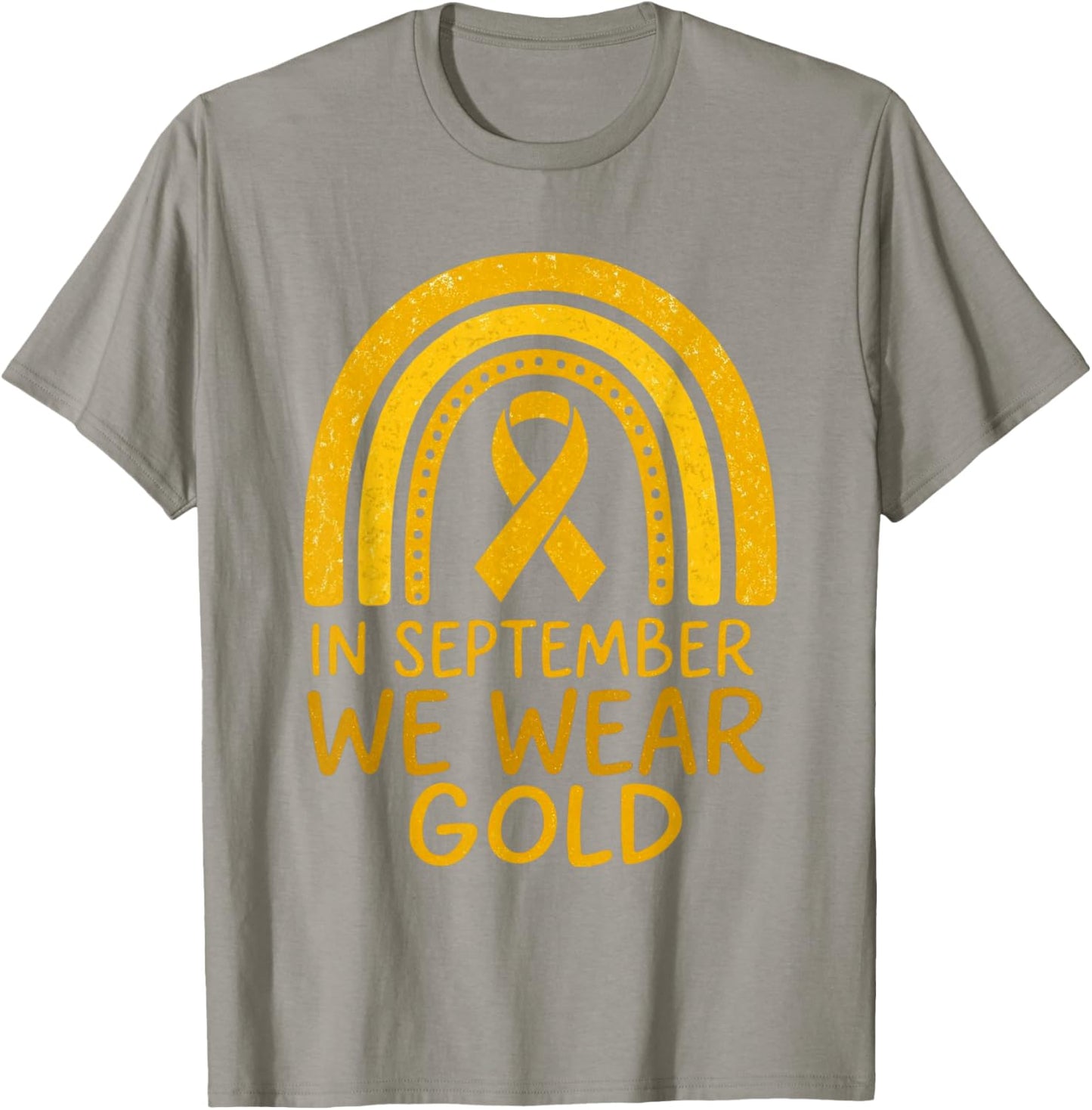 in September We Wear Gold Childhood Cancer Awareness Kids T-Shirt - T-Shirt | Sand
