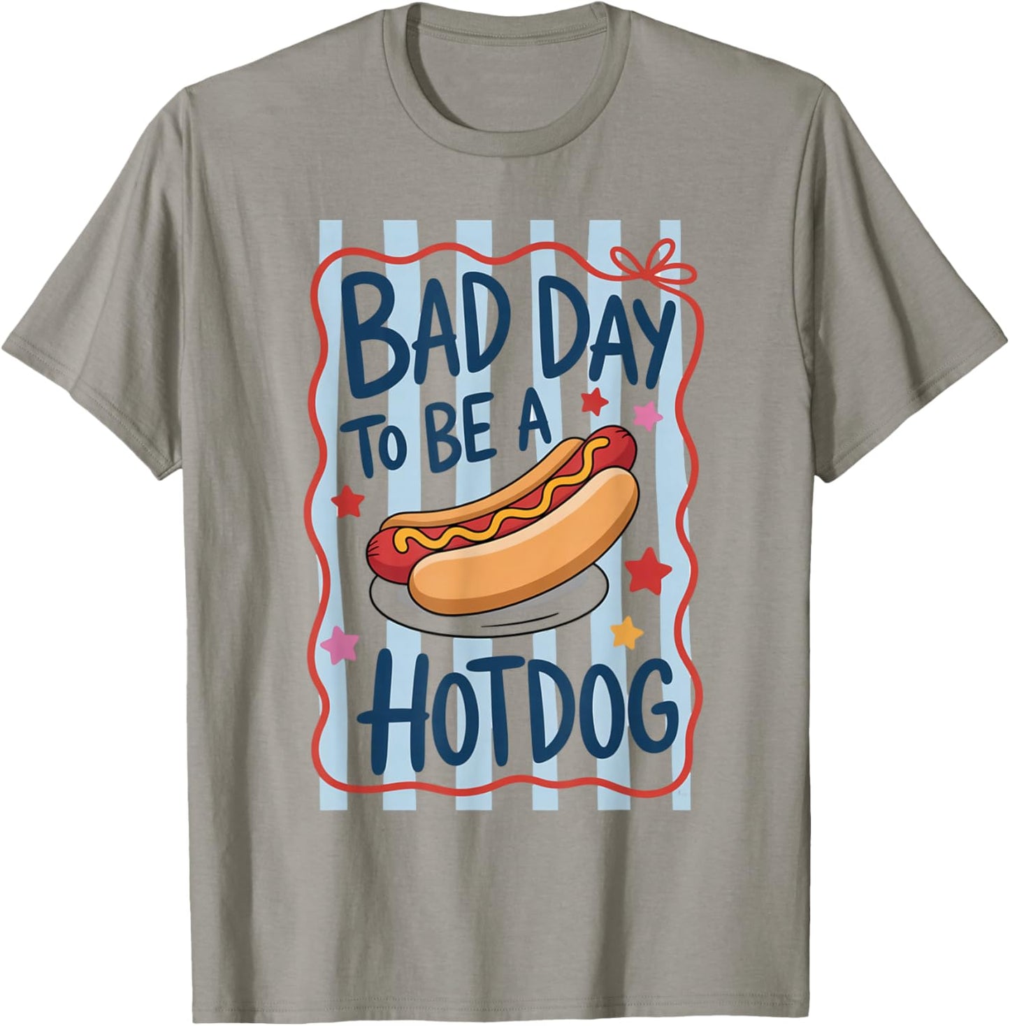 Bad Day to Be a Hot Dog Funny 4th of July Hotdog T-Shirt - T-Shirt | Sand