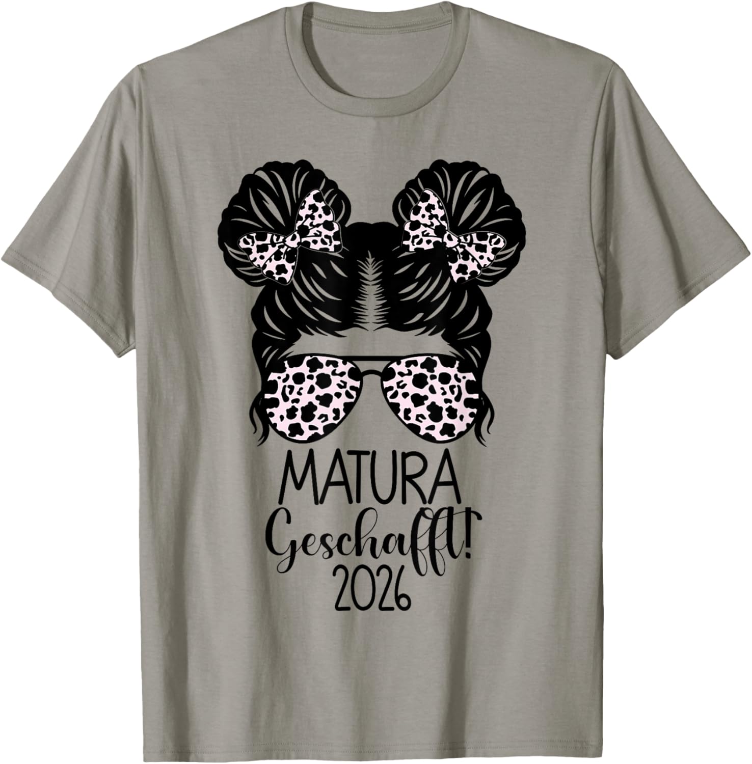 Matura Geschafft 2026 Messy Bun Maturaabschluss T-Shirt - T-Shirt | Sand