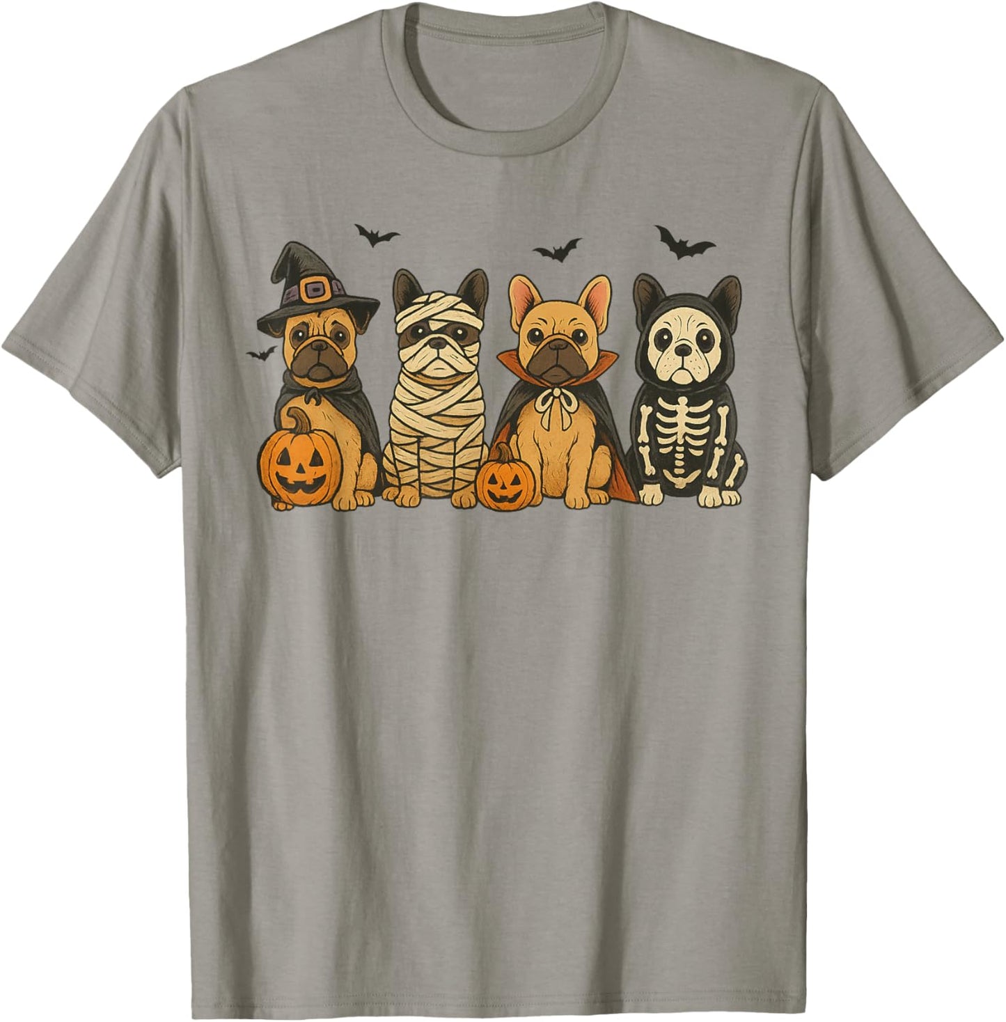 Cute French Bulldog Halloween Costume Frenchie Dog Ghost T-Shirt - T-Shirt | Sand