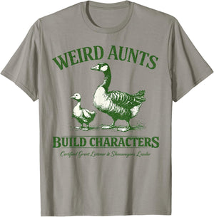 Weird Aunts Build Characters Funny Goose Vintage Graphic T-Shirt - T-Shirt | Sand