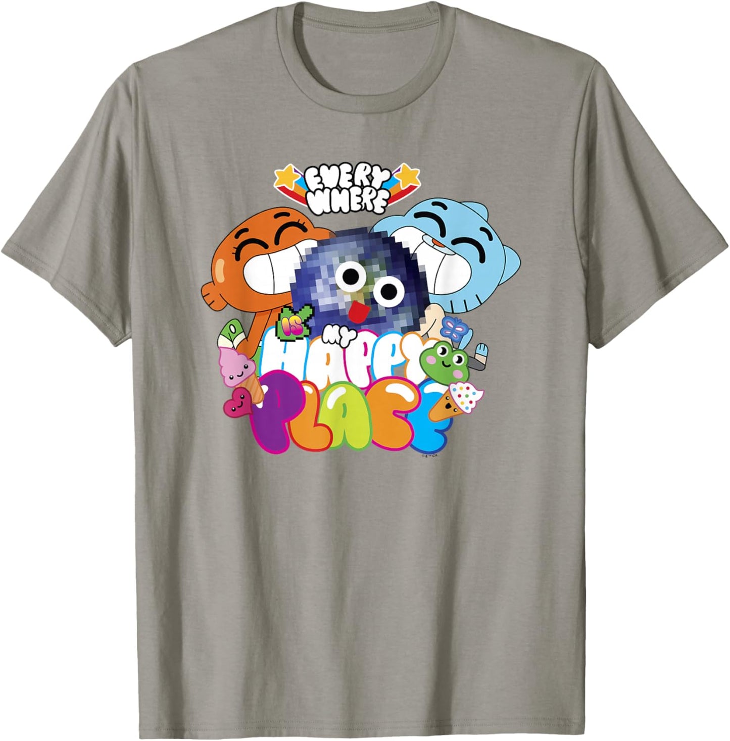 The Amazing World of Gumball Every Where is My Happy Place T-Shirt - T-Shirt | Sand