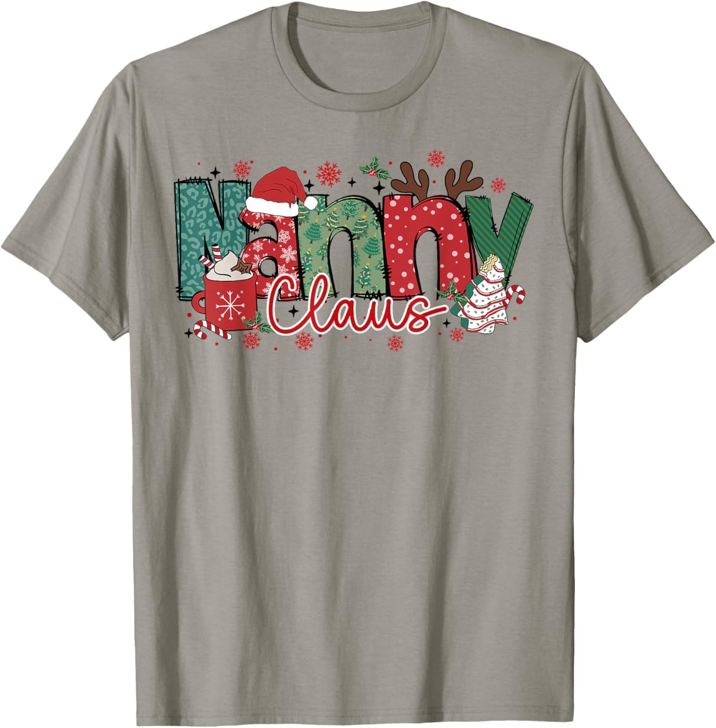 Nanny Claus Christmas Pajama Santa Claus Family Matching T-Shirt - T-Shirt | Sand