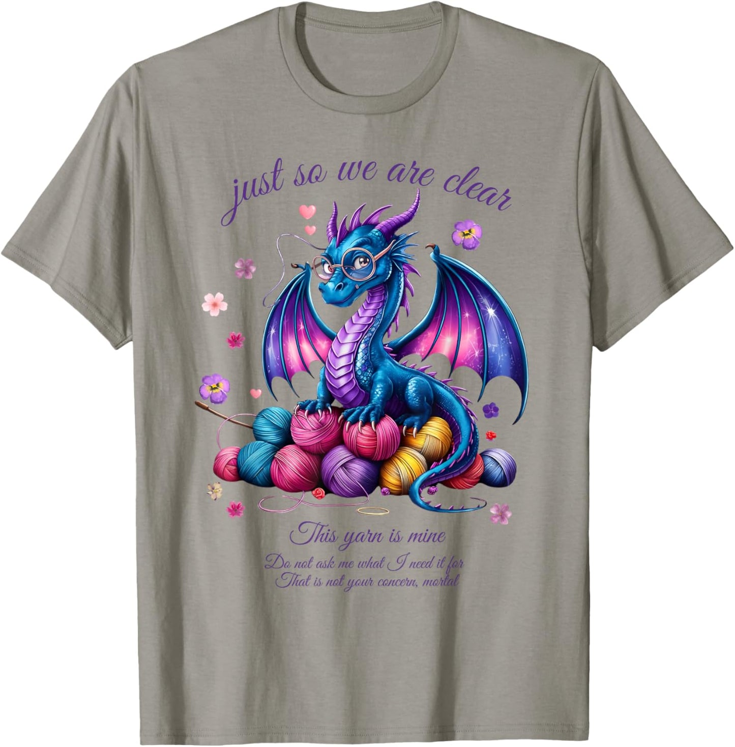 Colorful Dragon Yarn Eggs Funny Knitting Hobby Humor T-Shirt - T-Shirt | Sand