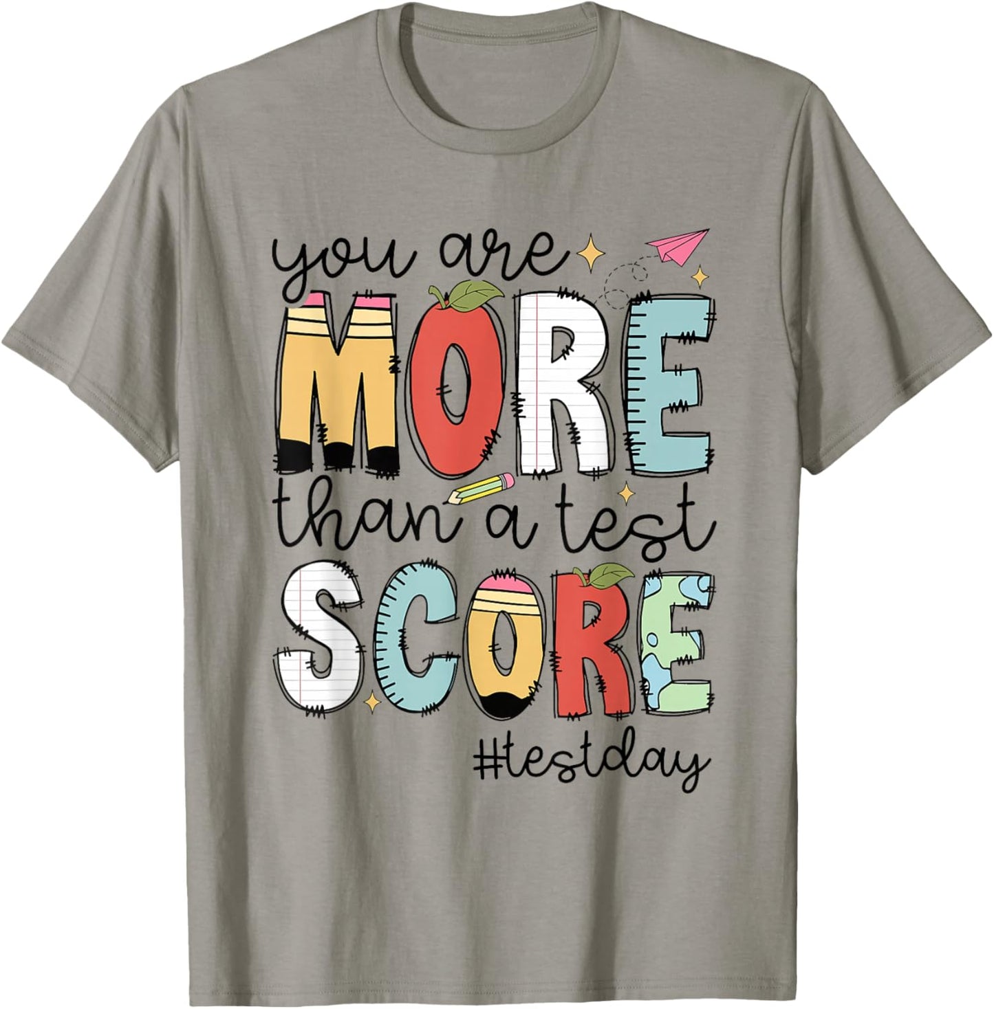 Groovy You Are More Than A Test Score Teacher Testing Day T-Shirt - T-Shirt | Sand