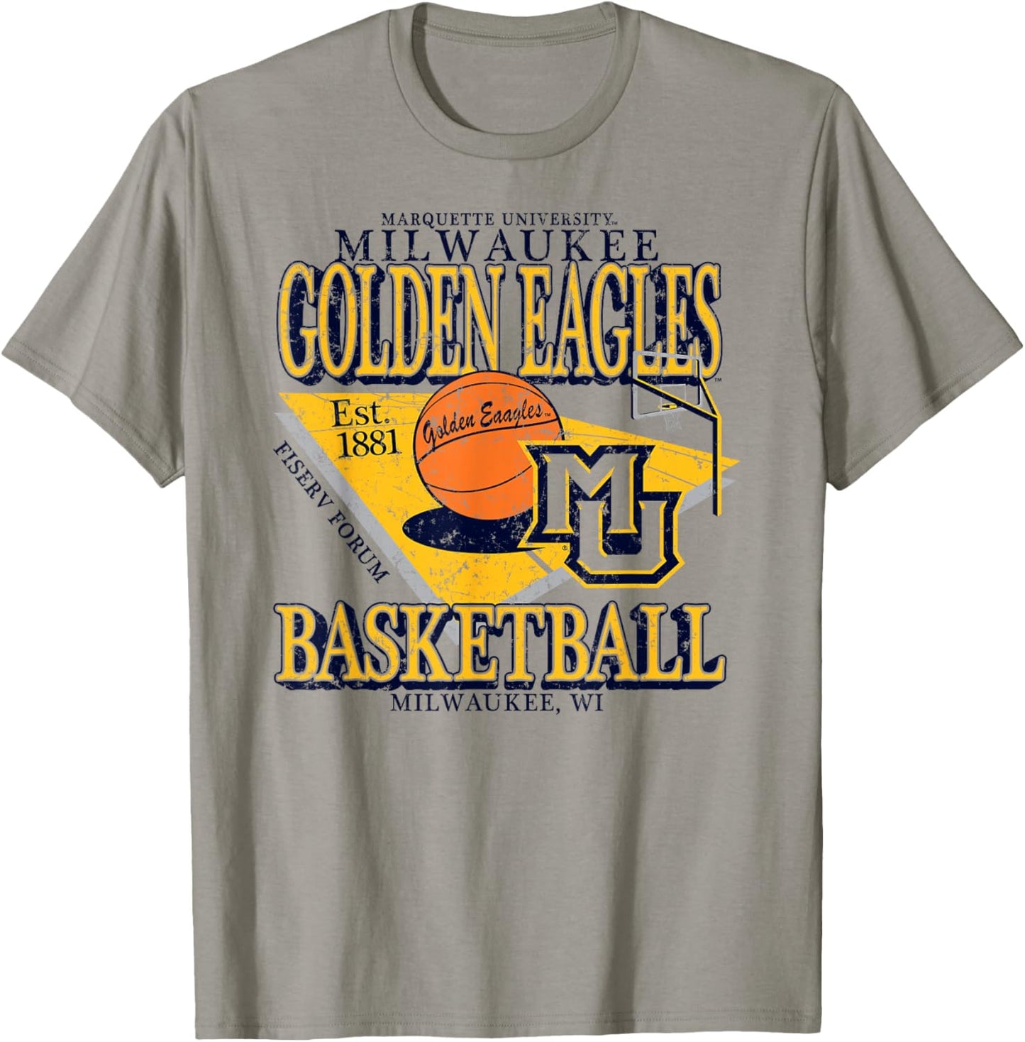 Marquette Golden Eagles Basketball Vintage Milwaukee White T-Shirt - T-Shirt | Sand