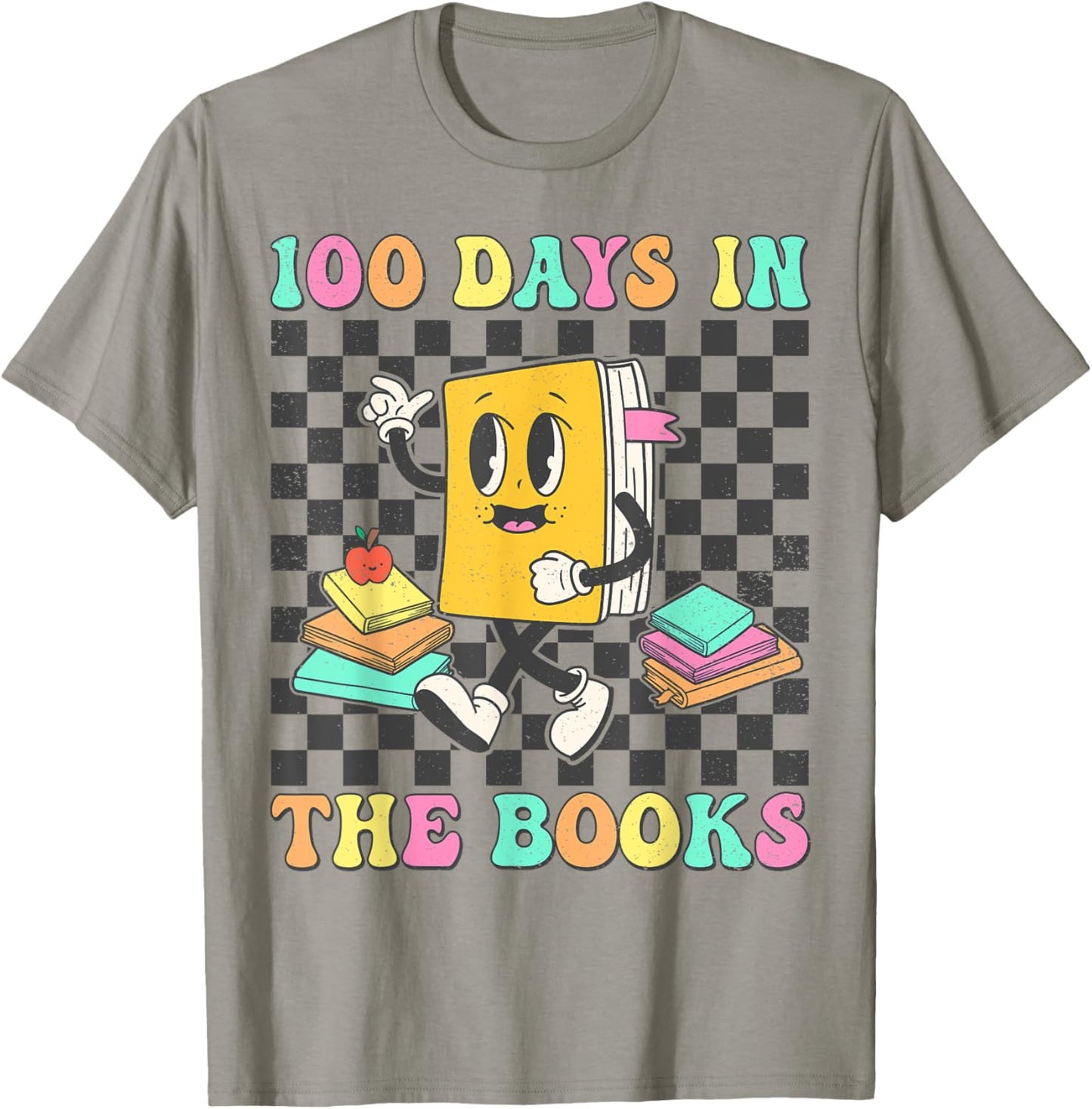 100 Days in the Books Reading Teacher 100th Day of School T-Shirt - T-Shirt | Sand