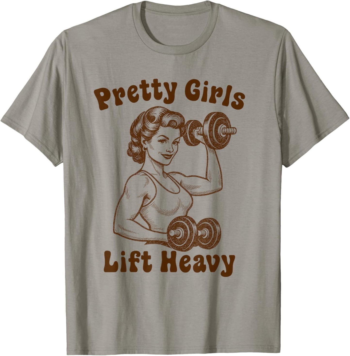 Gym Pump Cover Girl Lifting Deadlift Pretty Girls Lift Heavy T-Shirt - T-Shirt | Sand
