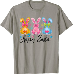 Happy Easter Cute Coquette Easter Bunny Rabbit Women Girl T-Shirt - T-Shirt | Sand