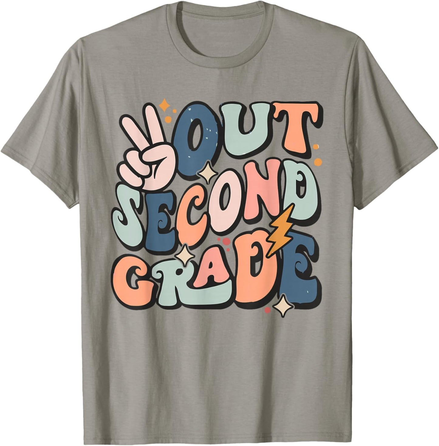 Last Day Of 2nd Grade Smile Face Peace Out Third Grade T-Shirt - T-Shirt | Sand