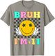 Bruh I'm 11 Years Old Boys Girls Retro Groovy 11th Birthday T-Shirt - T-Shirt | Sand