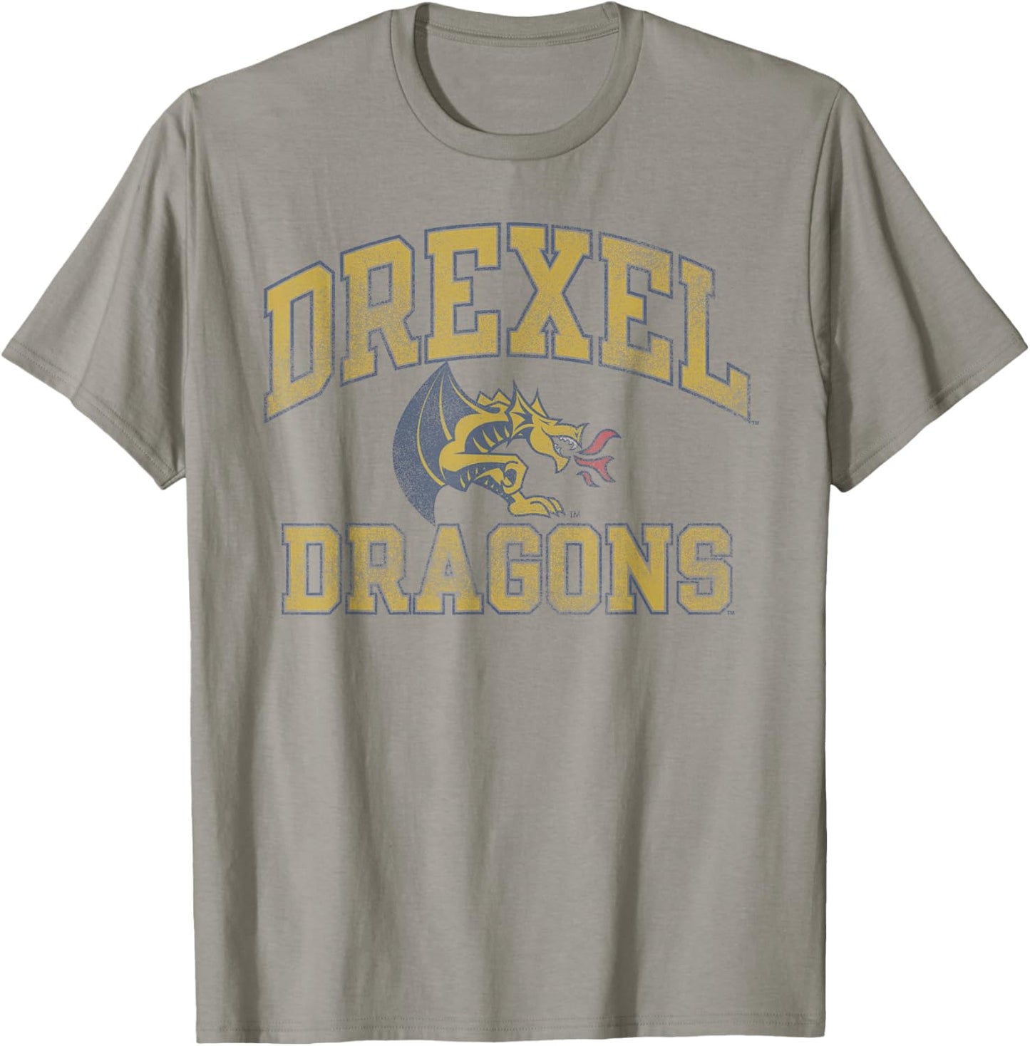 Drexel Dragons Vintage Worn Gray Officially Licensed T-Shirt - T-Shirt | Sand