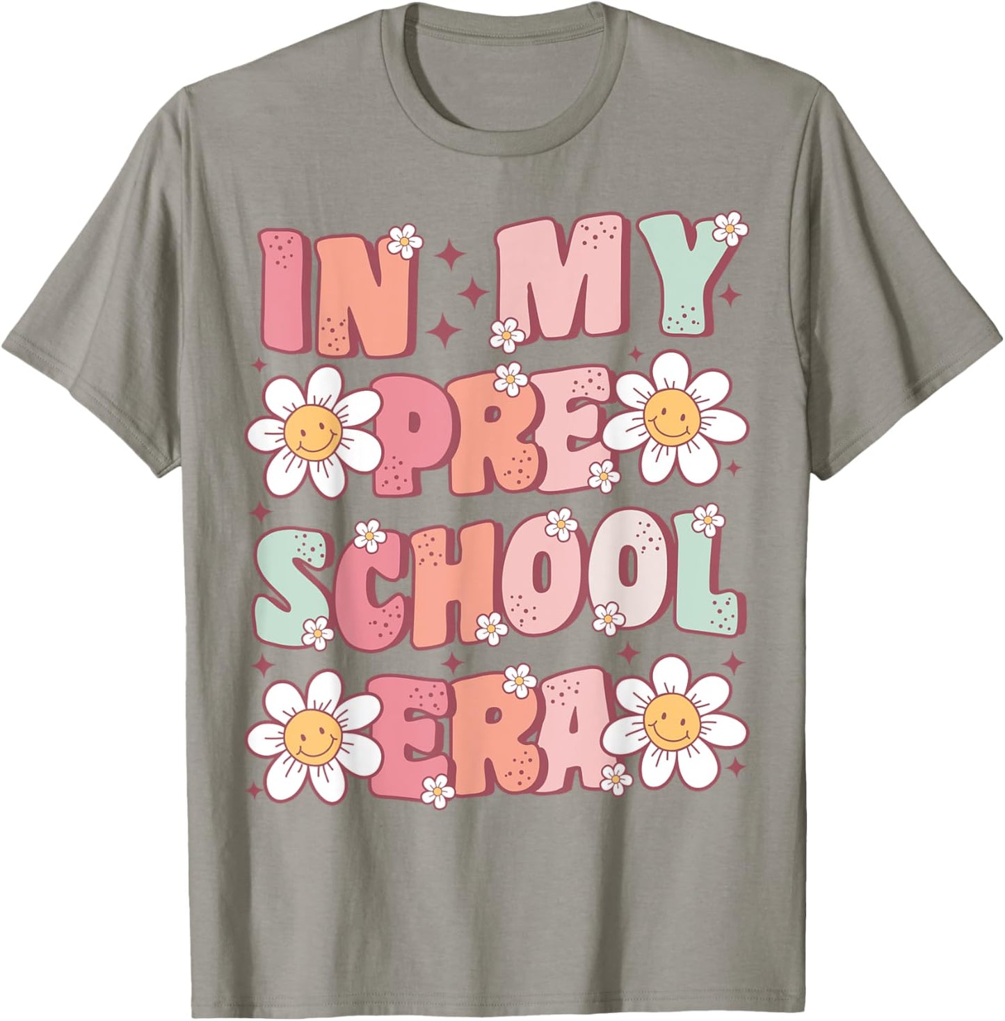 In My Preschool Era Retro Cute Groovy Pre K Back to School T-Shirt - T-Shirt | Sand