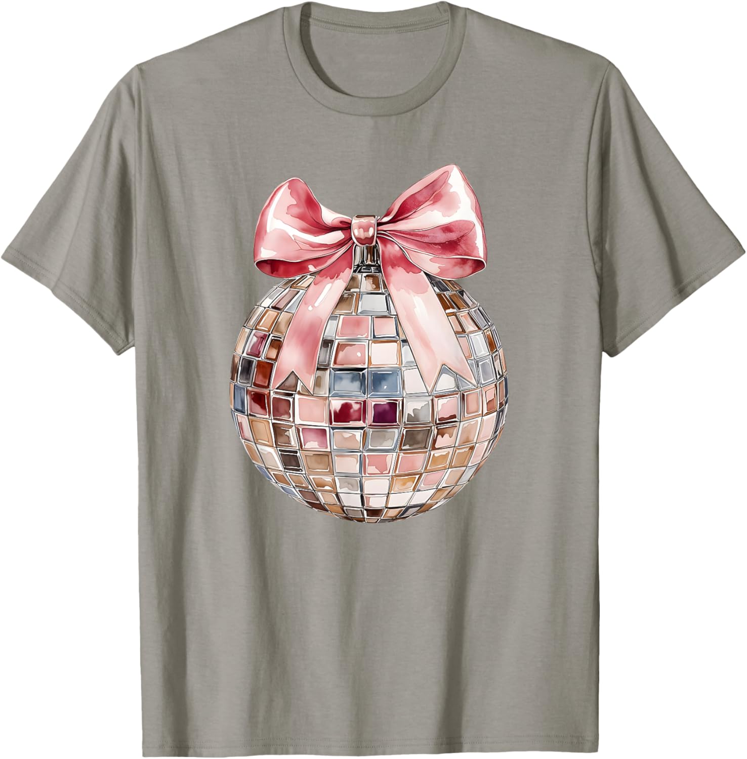 Retro Disco Ball Coquette Happy New Years 2025 Women Kids T-Shirt - T-Shirt | Sand
