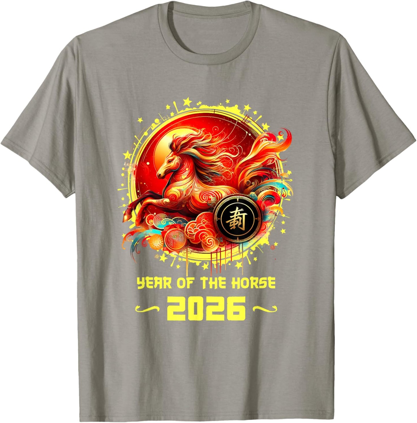 Chinese New Year 2026 Horse Happy Chinese New Year 2026 T-Shirt - T-Shirt | Sand