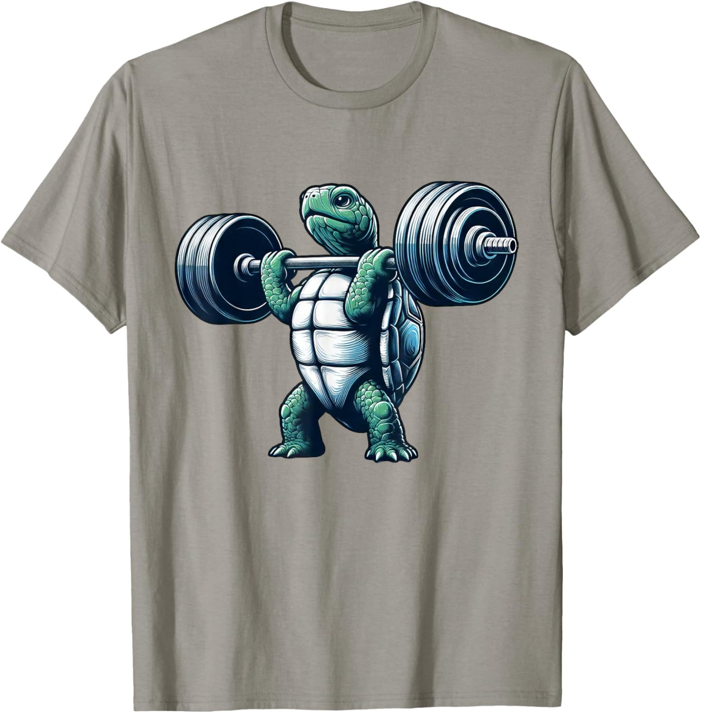 Strong Turtle Weightlifter Lifting Heavy Workout T-Shirt - T-Shirt | Sand