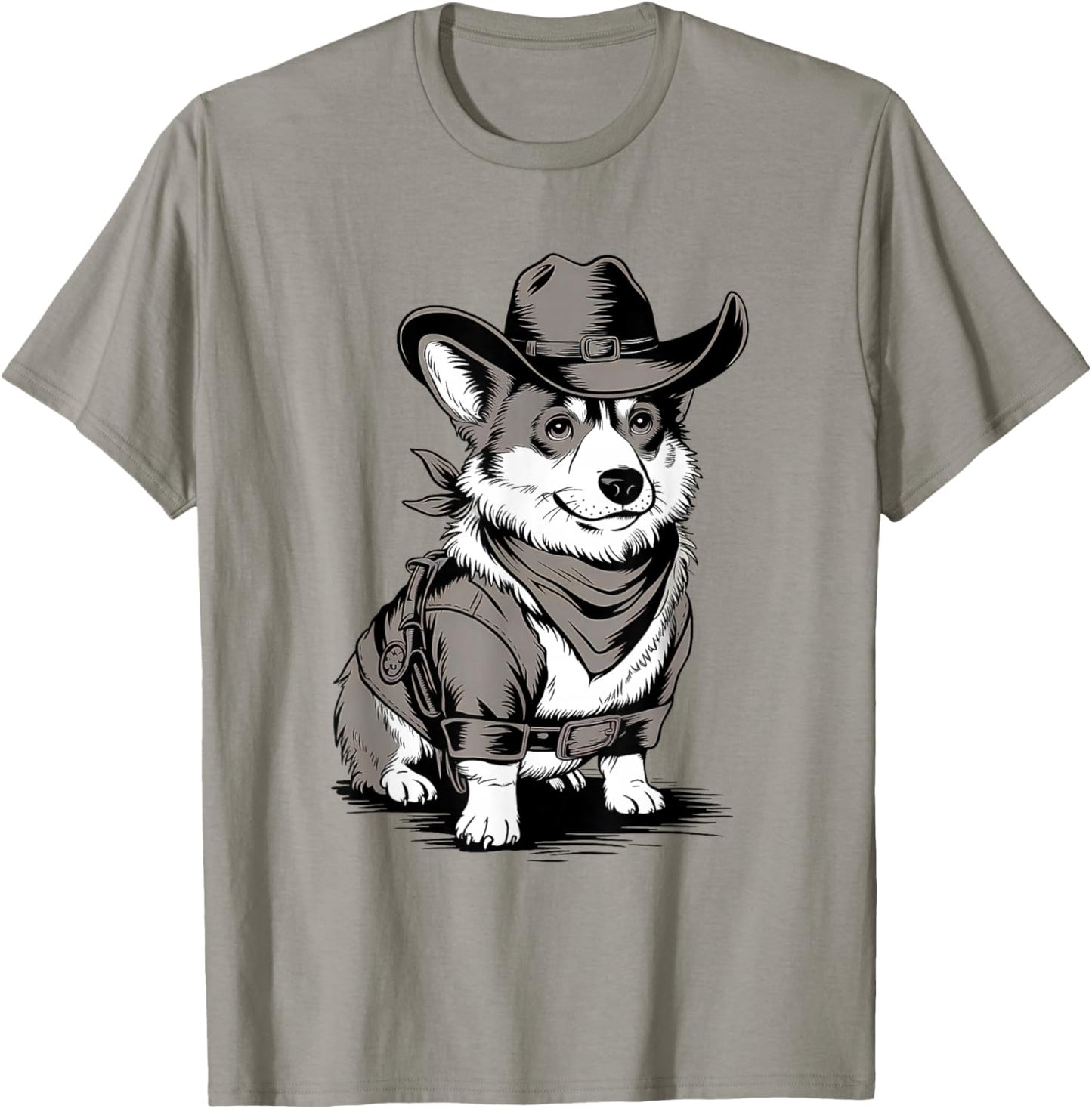 Funny Corgi Cowboy Western Corgi Lover Country Corgi T-Shirt - T-Shirt | Sand