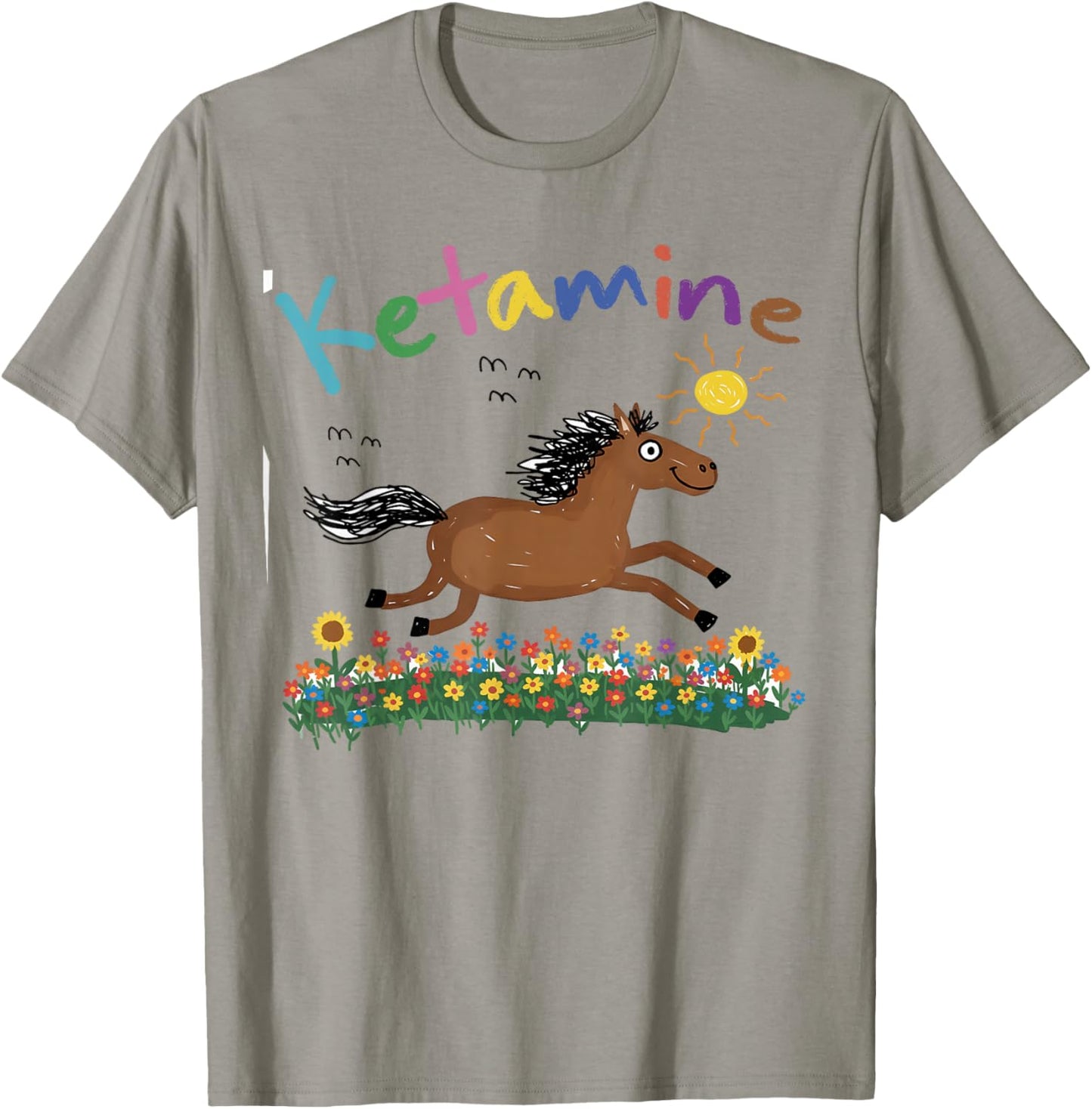 Horse Hand Drawing Meme Funny Humor Sarcasm BFF Ketamine T-Shirt - T-Shirt | Sand