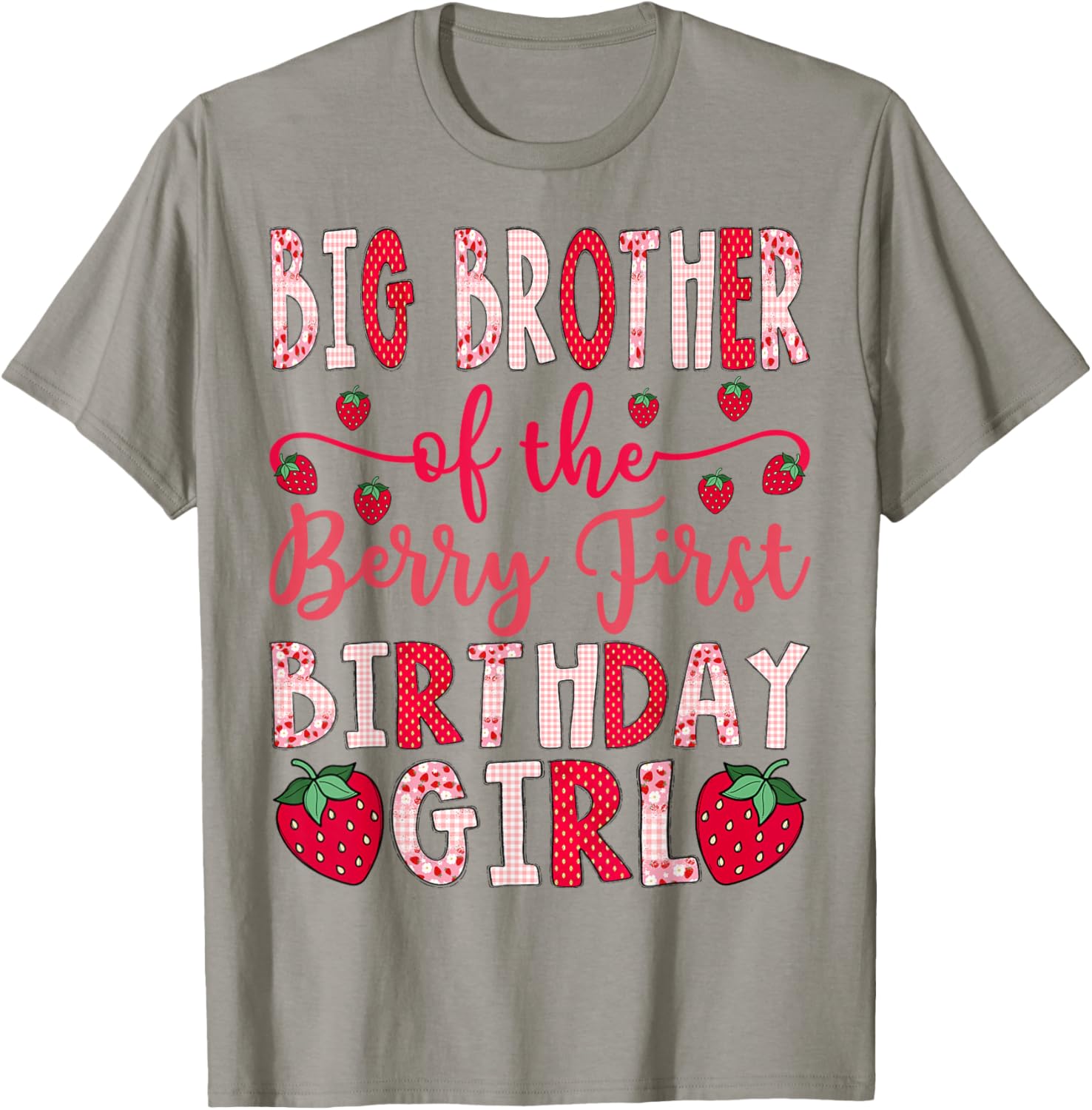 Big Brother of The Berry First Birthday Girl Strawberry T-Shirt - T-Shirt | Sand