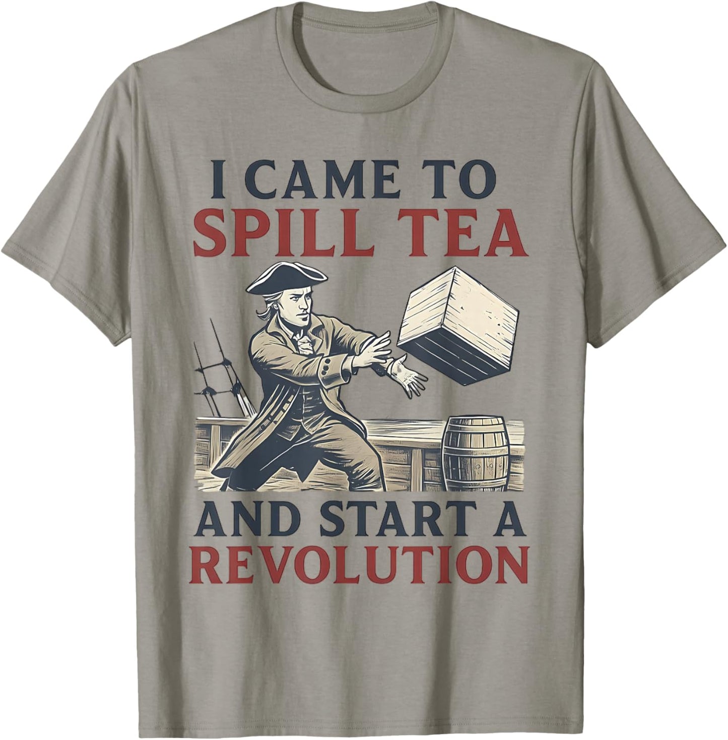 Tea Party Funny Historian History Boston T-Shirt - T-Shirt | Sand