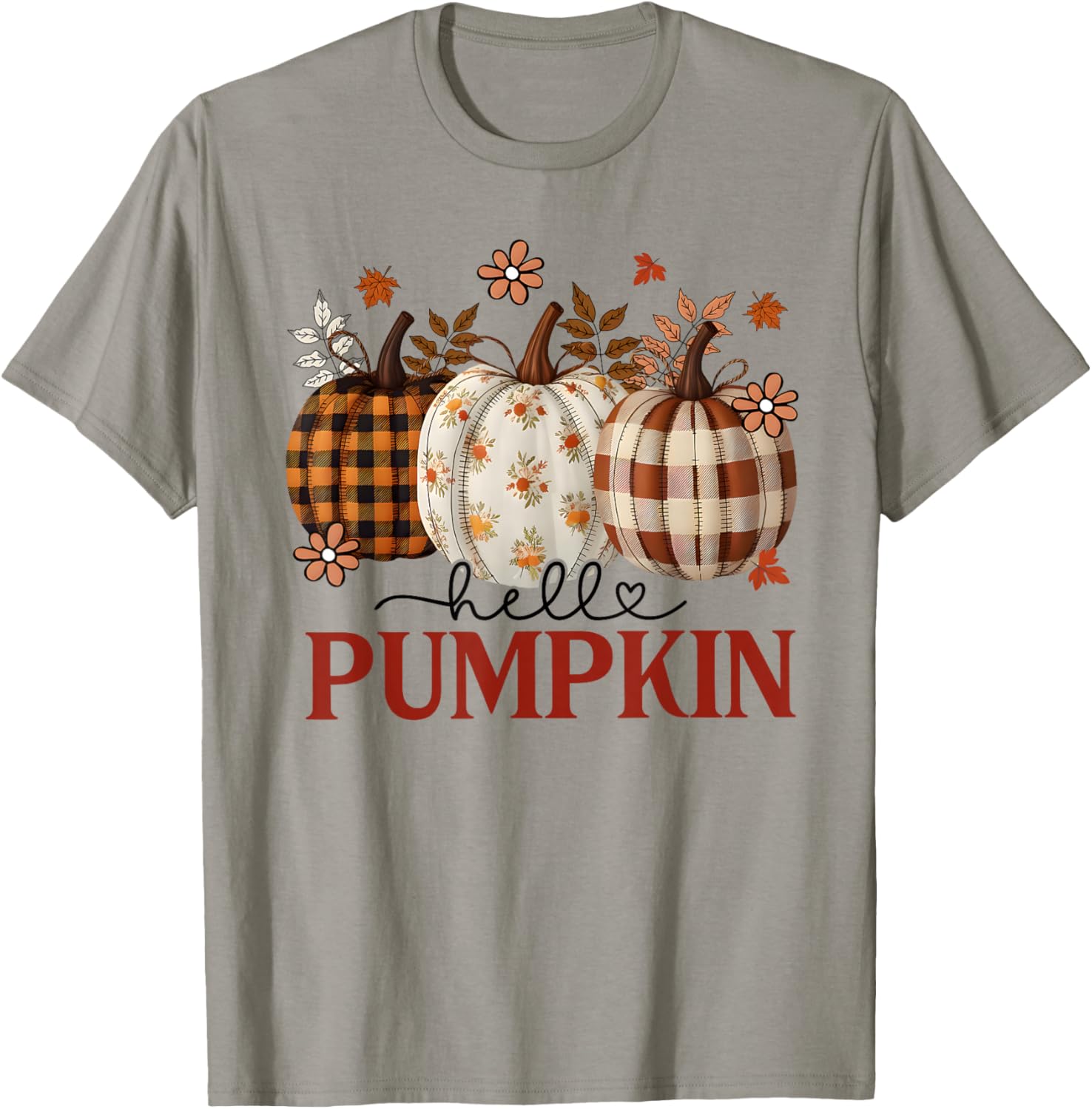 Hello Pumpkin Leopard Print for Fall Thanksgiving Kid T-Shirt - T-Shirt | Sand