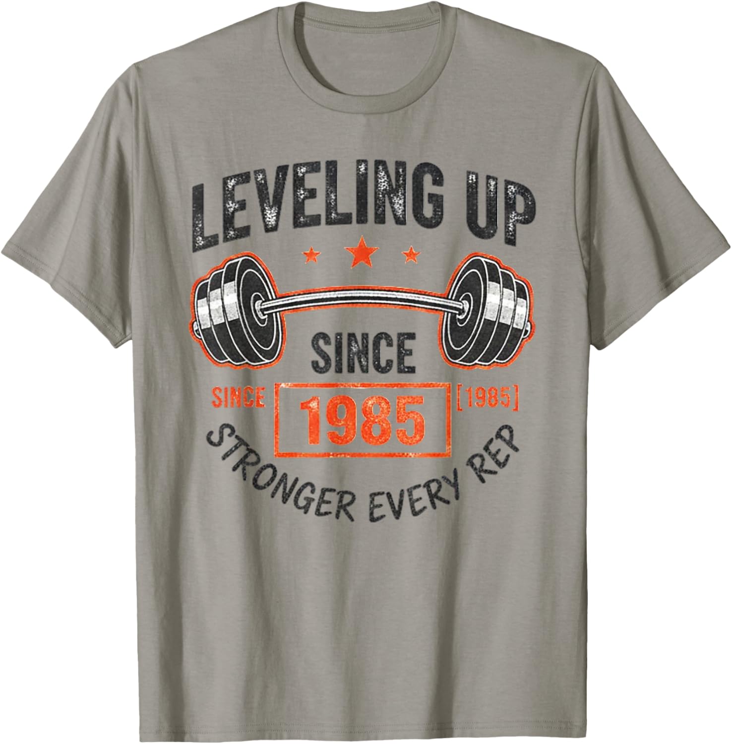 40th Birthday Gym Workout Shirt - Leveling Up Since 1985 T-Shirt - T-Shirt | Sand