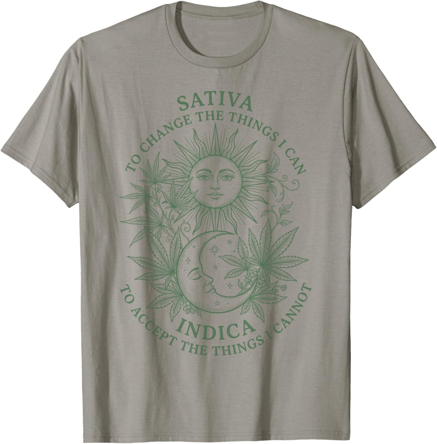 Weed Sativa to Change Indica to Accept Retro Stoner Adults T-Shirt - T-Shirt | Sand
