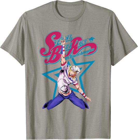 Steel Ball Run Johnny Joestar Pointing Action Pose Anime T-Shirt - T-Shirt | Sand