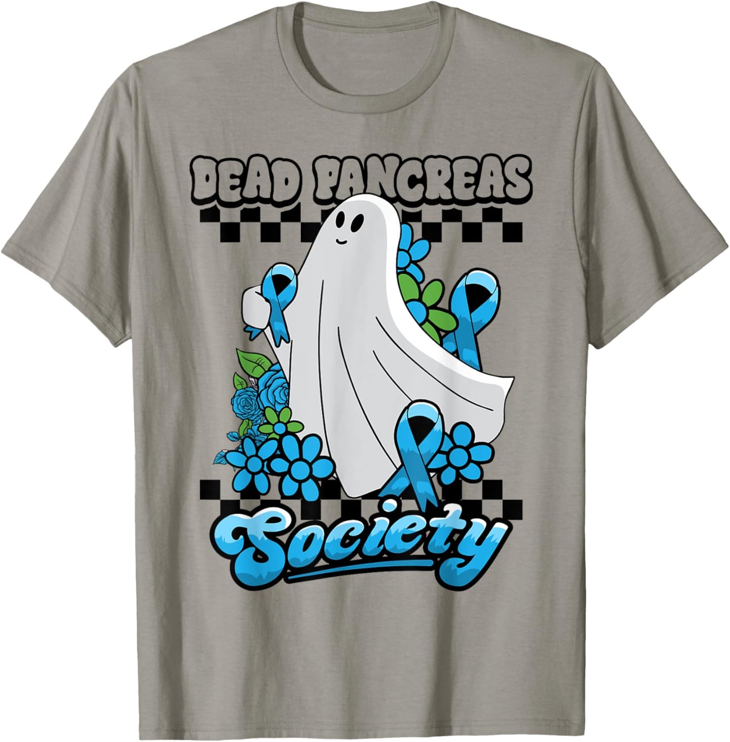 Diabetes Awareness Dead Pancreas Society Ghost Halloween T-Shirt - T-Shirt | Sand