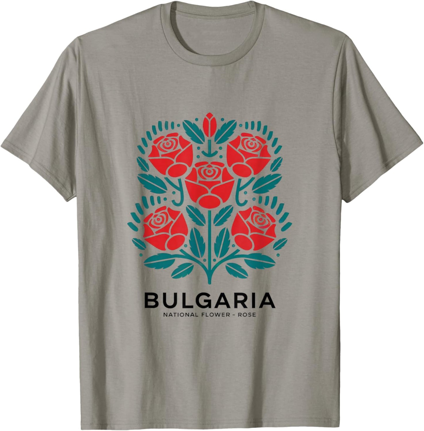 Bulgarian Pink Pattern National Flower Bulgaria Gifts T-Shirt - T-Shirt | Sand