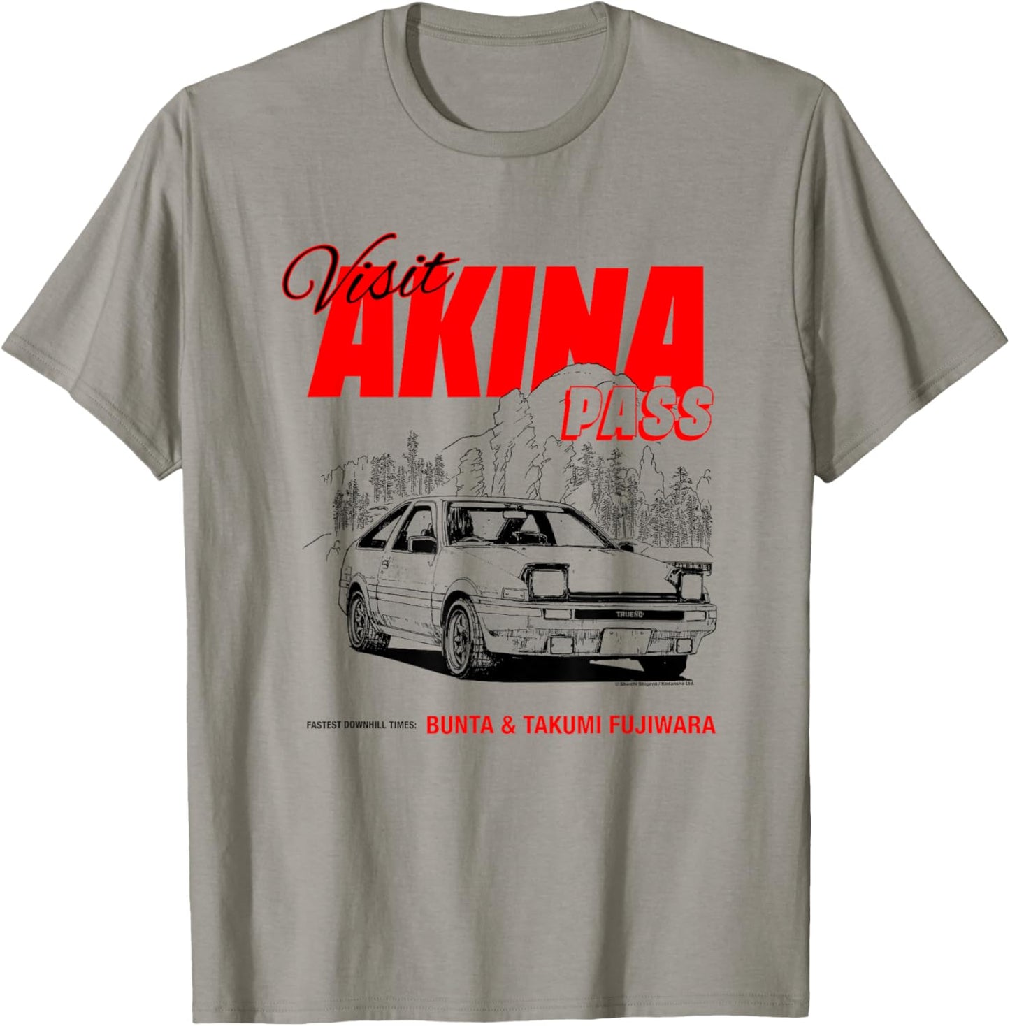 Initial D Visit Akina Pass Illustrated Postcard Racing Manga T-Shirt - T-Shirt | Sand