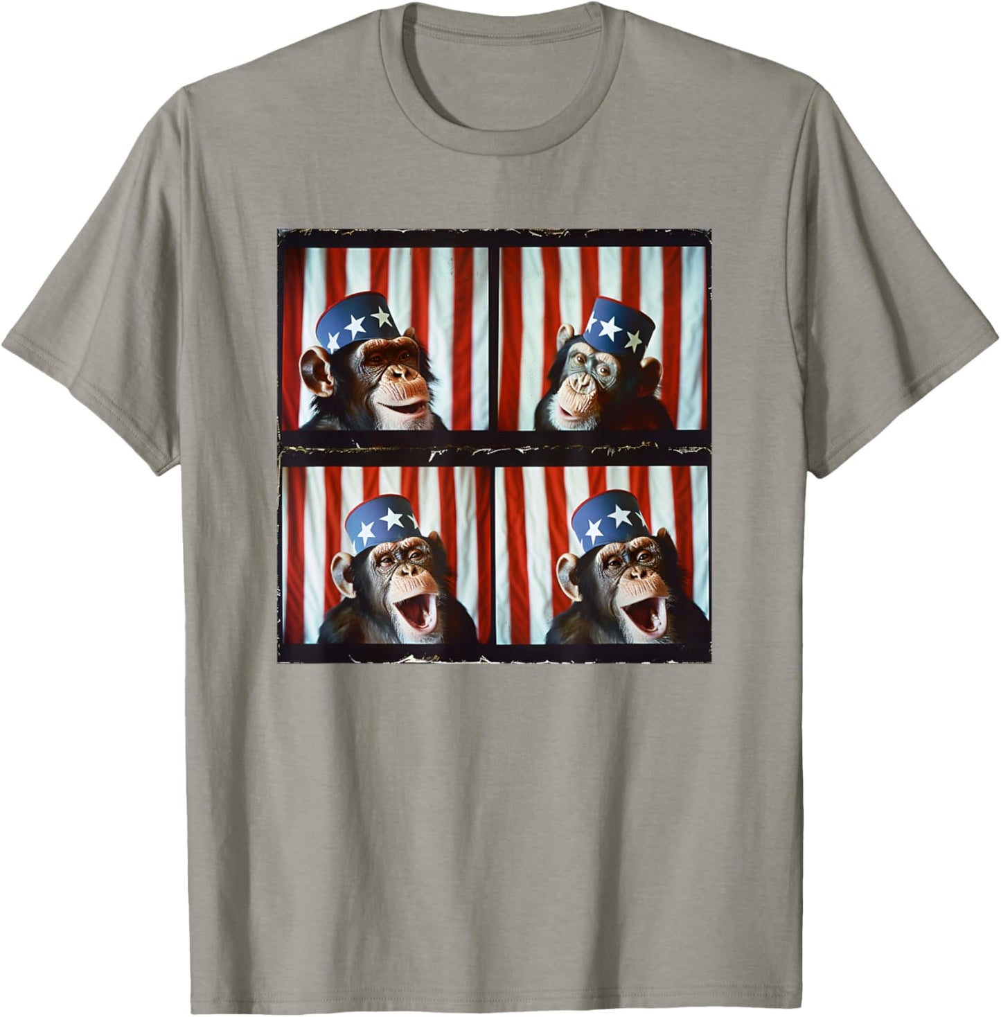 Monkey Patriotic Animal American Flag 4th Of July Monkey Kids Men T-Shirt - T-Shirt | Sand