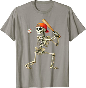 Skeleton Baseball Halloween Costume Funny Men Boys Kids T-Shirt - T-Shirt | Sand