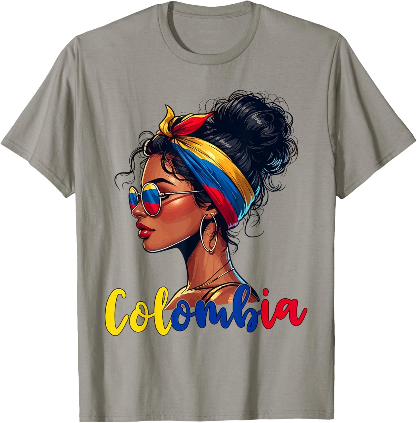 Colombian Girl Colombia Flag Proud Afro Colombian Women T-Shirt - T-Shirt | Sand