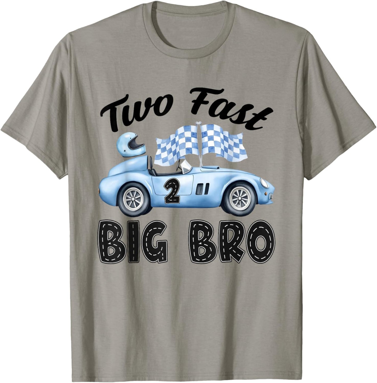 Two Fast Big Bro of The Birthday Boy Racing Car Party T-Shirt - T-Shirt | Sand