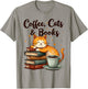 Coffee Cats and Books Lover, für Damen und Mädchen, Lustiger Kaffee T-Shirt - T-Shirt | Sand