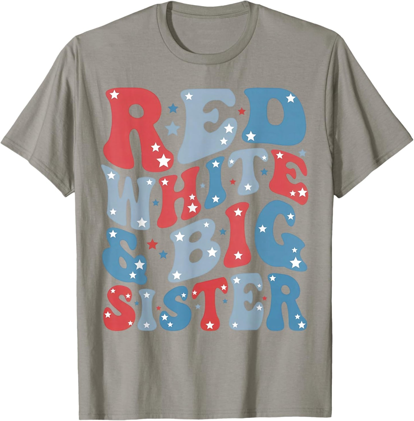 Red White and Big Sister Gender Reveal Family Matching T-Shirt - T-Shirt | Sand