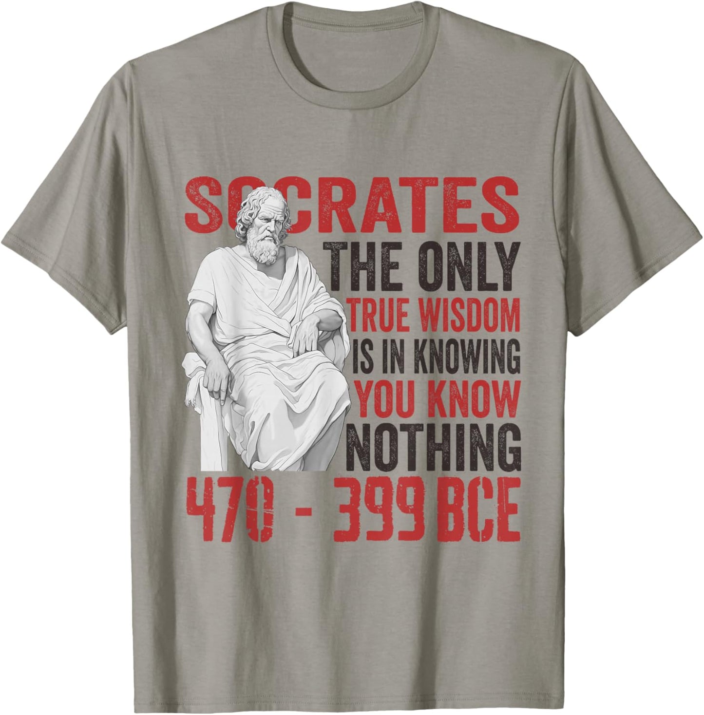 Socrate Ancient Philosopher Quote Classical Greek Philosophy T-Shirt - T-Shirt | Sand
