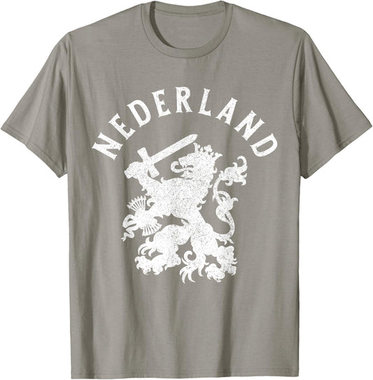 Nederland Netherlands Lion Holland Vintage Orange T-Shirt - T-Shirt | Sand