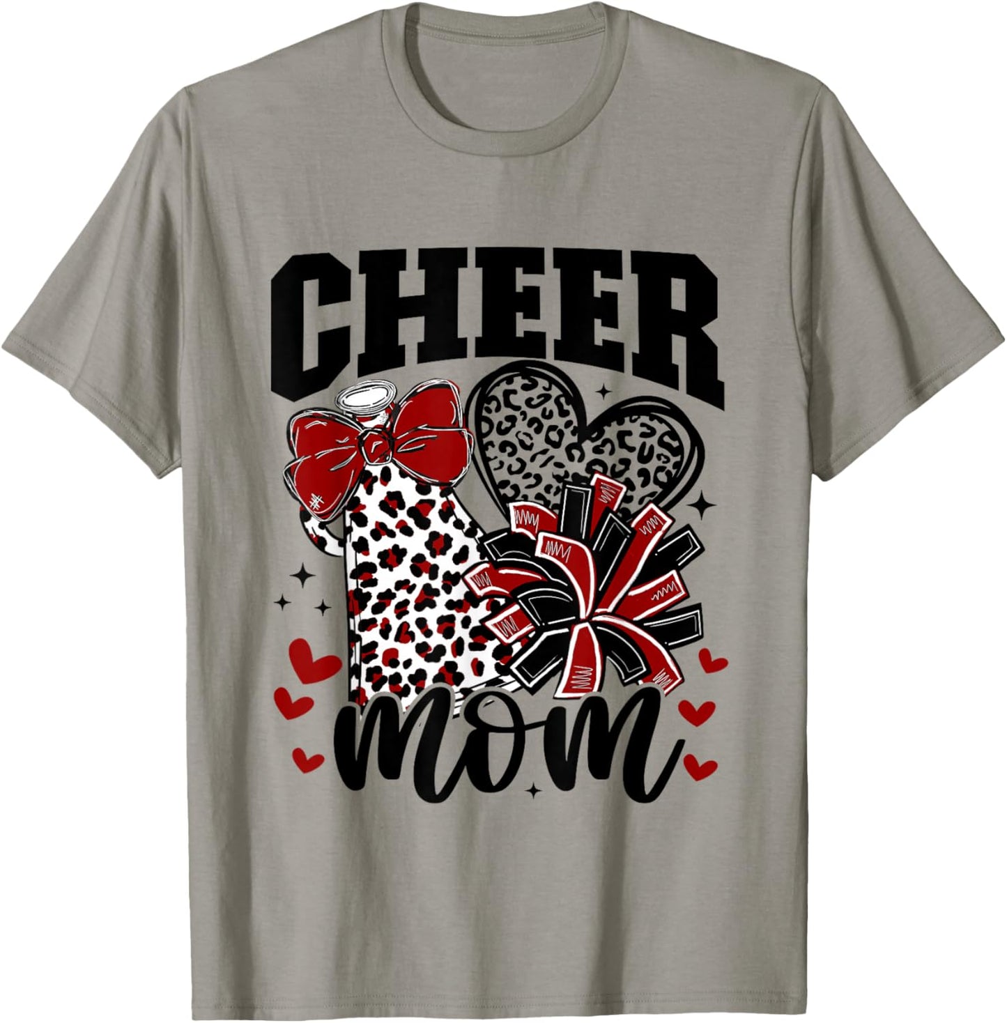Cheer Mom Football Game Day Coquette Bow Touchdown Season T-Shirt - T-Shirt | Sand